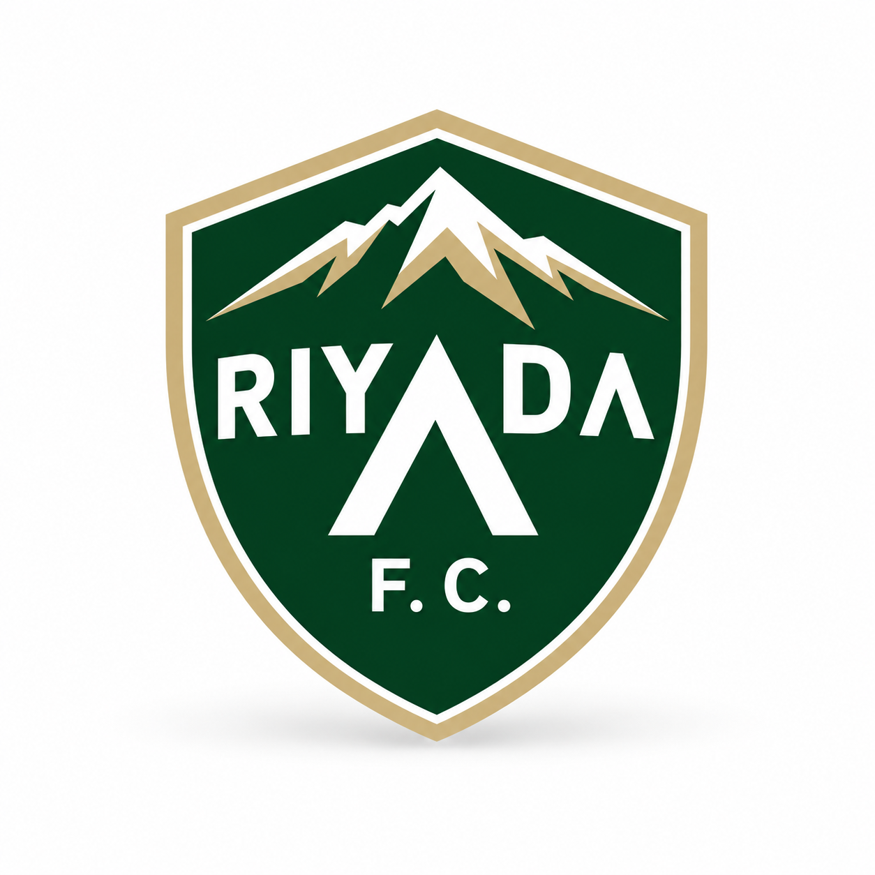 RIYADA F.C. official forest-green and gold mountain crest